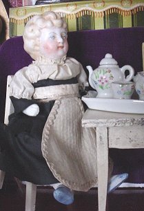 Tiny little 3 china and bisque dolls, Merry Christmas doll antique (item #1335692)