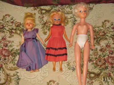 Three vintage fashion dolls